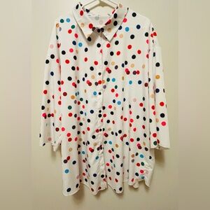 White Polka Dot Tunic Top